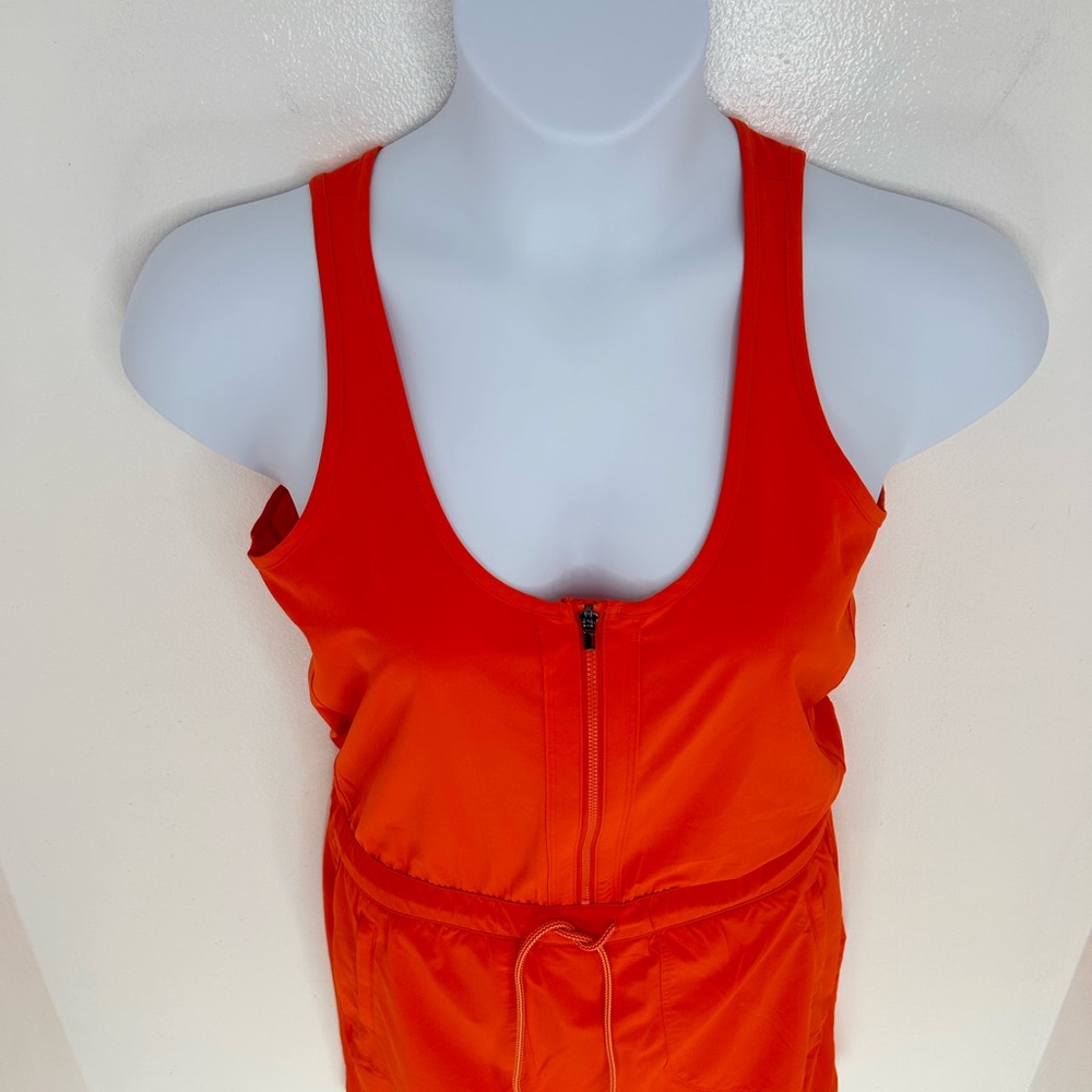 Athleta Expedition‎ Dress Size 4 Orange Built in Shorts Cinch Waist Minimalist - Picture 5 of 15